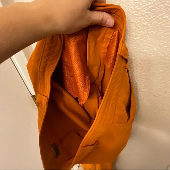 Eddie Bauer hiking nylon Cargo Pants burnt Orange gorpcore 12 long - Picture 6 of 13